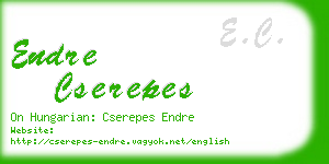 endre cserepes business card